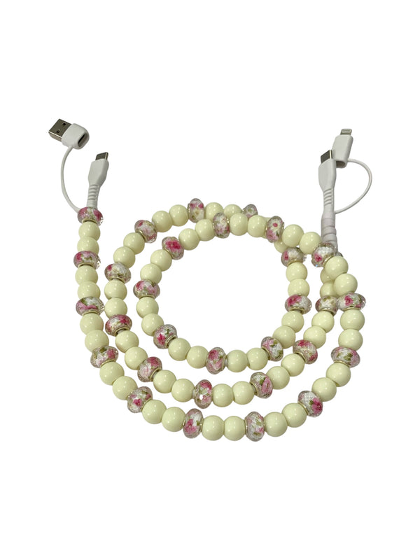 Beaded Phone Charger • Mellow Yellow