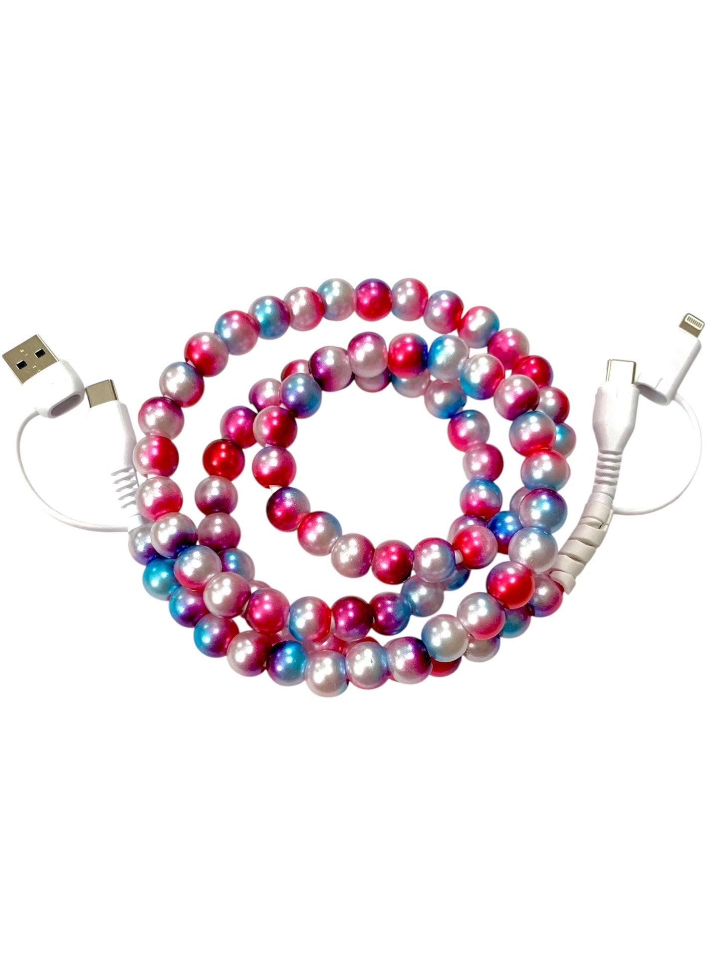 Beaded Phone Charger • Firecracker