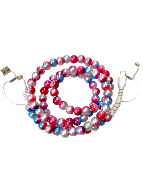Beaded Phone Charger • Firecracker