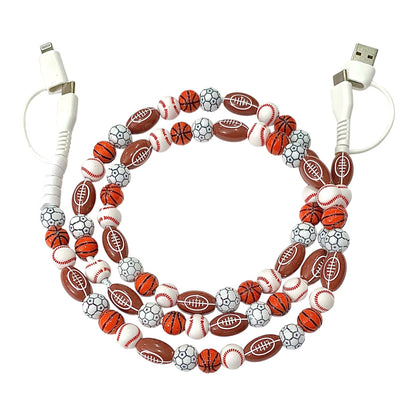 Beaded Phone Charger • Sports Mix Charging Cord