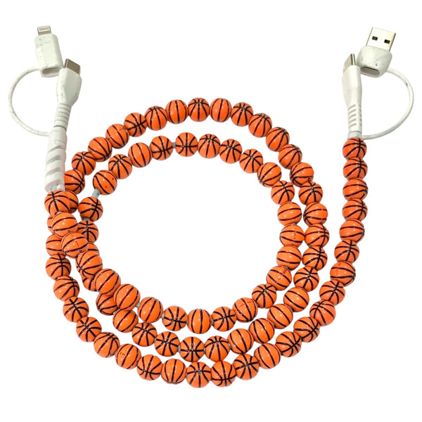 Beaded Phone Charger • Basketball Charging Cord
