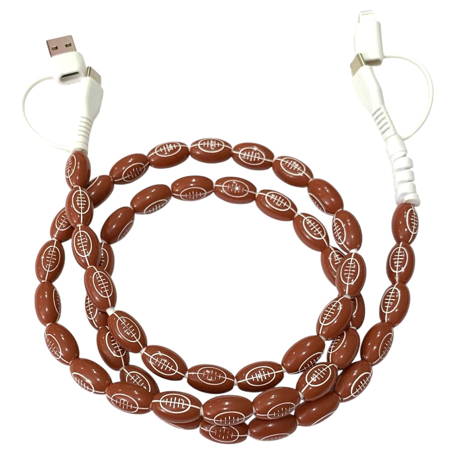 Beaded Phone Charger • Football Charging Cord