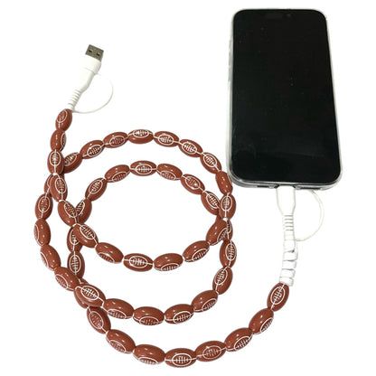 Beaded Phone Charger • Football Charging Cord