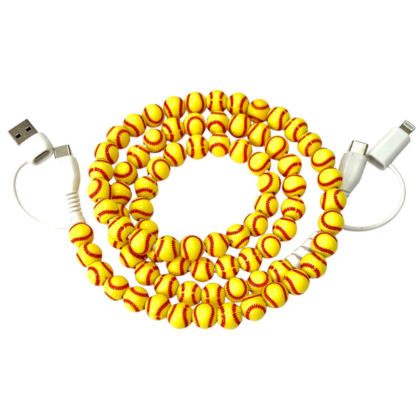 Beaded Phone Charger • Softball Charging Cord
