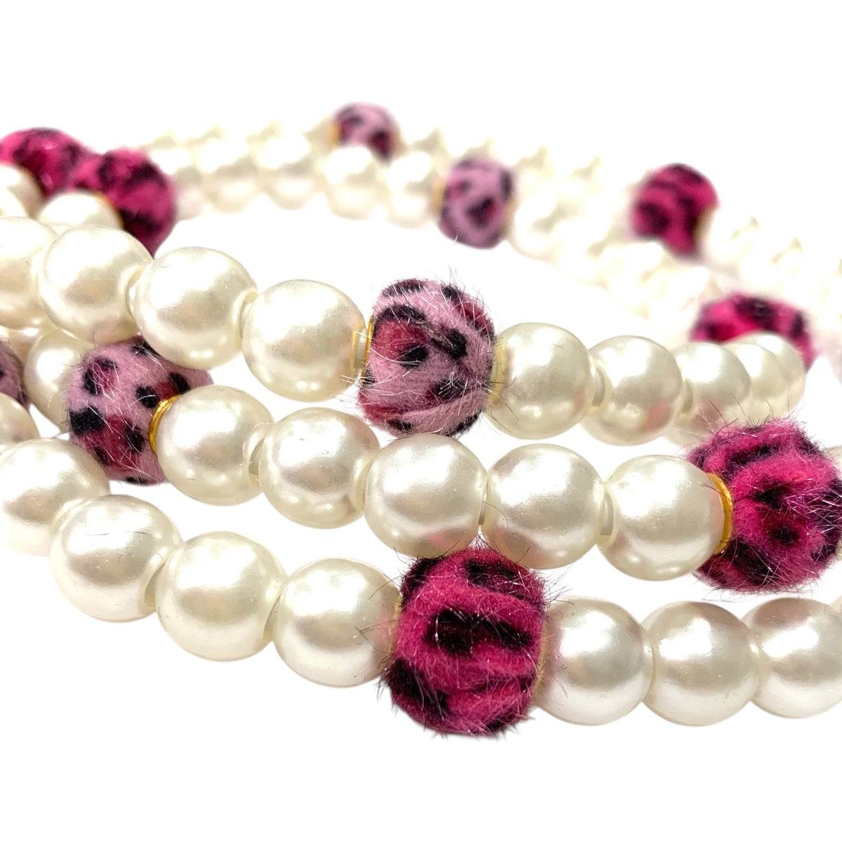 Beaded Phone Charger • Pink Safari